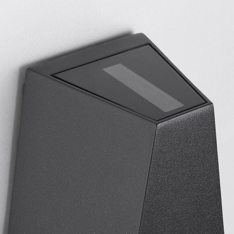 Design svart vägglampa Quinn - 2-ljus
