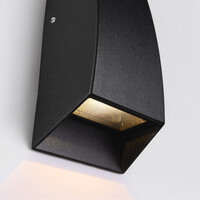 Designad utomhusvägglampa Rain med två lampor - svart med integrerad LED