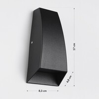 Designad utomhusvägglampa Rain med två lampor - svart med integrerad LED