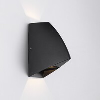Designad utomhusvägglampa Romy med två lampor - svart med integrerad LED