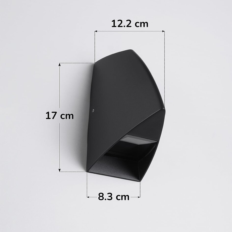 Designad utomhusvägglampa Romy med två lampor - svart med integrerad LED
