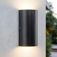 Utomhusvägglampa Lila med två lampor - svart med integrerad LED