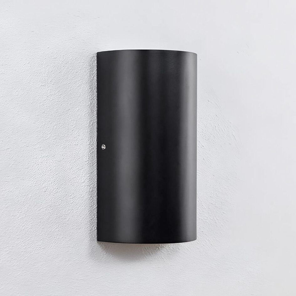 Utomhusvägglampa Lila med två lampor - svart med integrerad LED