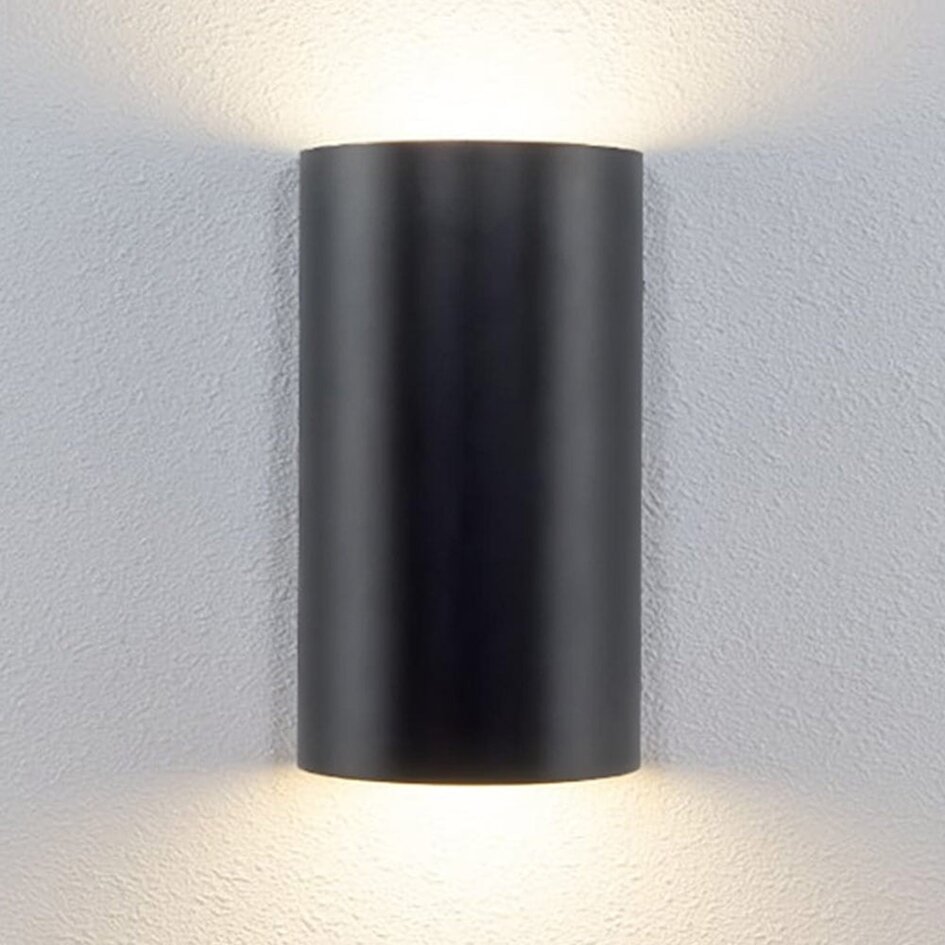 Utomhusvägglampa Lila med två lampor - svart med integrerad LED
