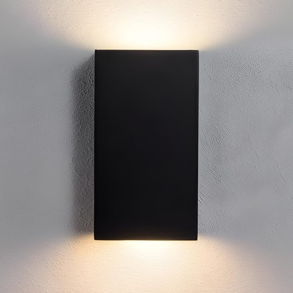 Utomhusvägglampa Cole med två lampor - svart med integrerad LED