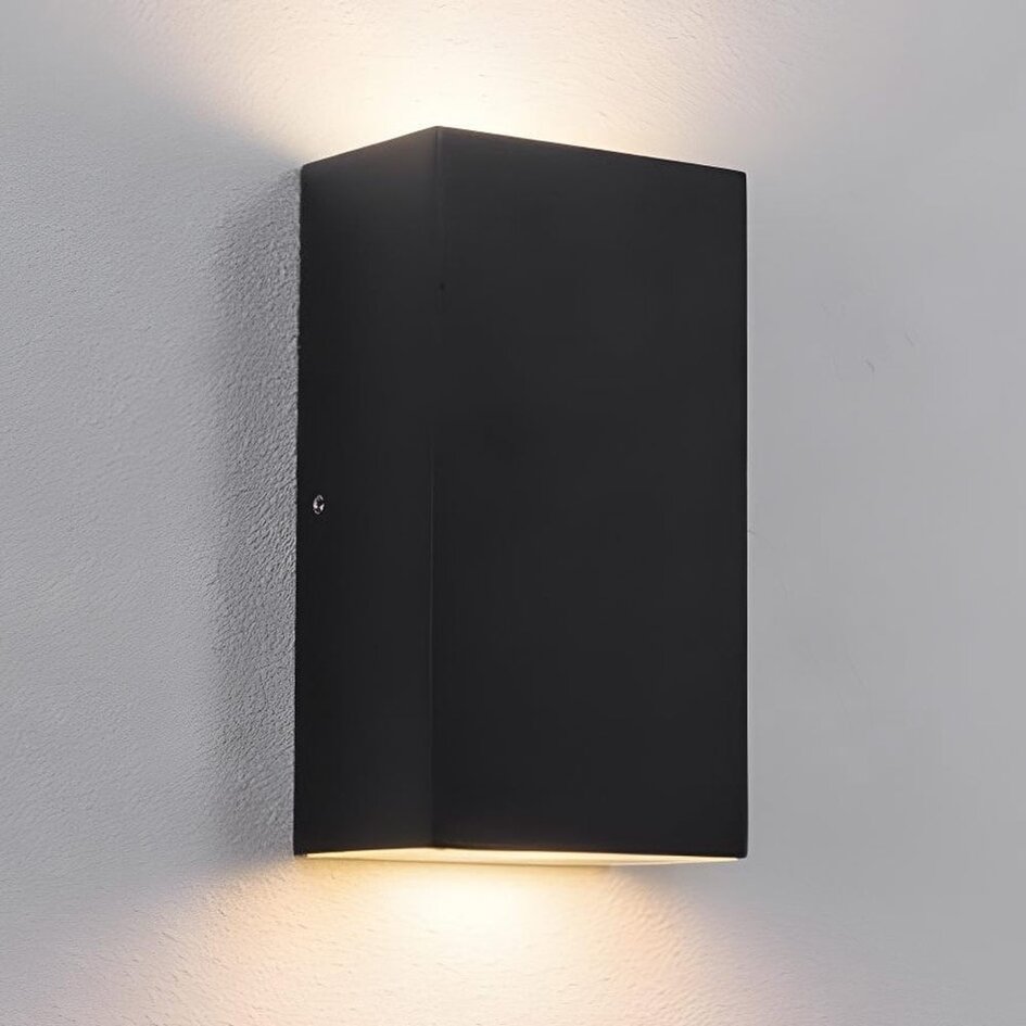 Utomhusvägglampa Cole med två lampor - svart med integrerad LED