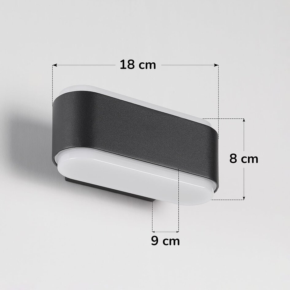 Designad utomhusvägglampa Cale - svart med integrerad LED