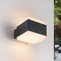Modern utomhusvägglampa Mikki - svart med integrerad LED