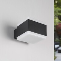 Modern utomhusvägglampa Mikki - svart med integrerad LED