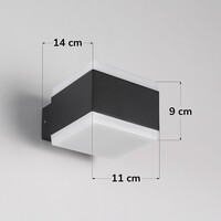 Modern utomhusvägglampa Mikki - svart med integrerad LED