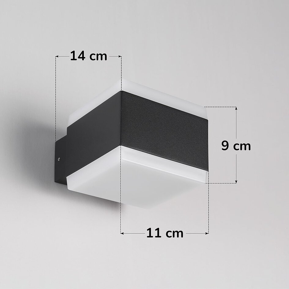Modern utomhusvägglampa Mikki - svart med integrerad LED