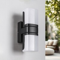 Justerbar utomhusvägglampa Bobby - svart med integrerad LED