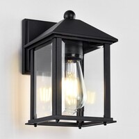 Lantlig utomhusvägglampa Sammy - svart