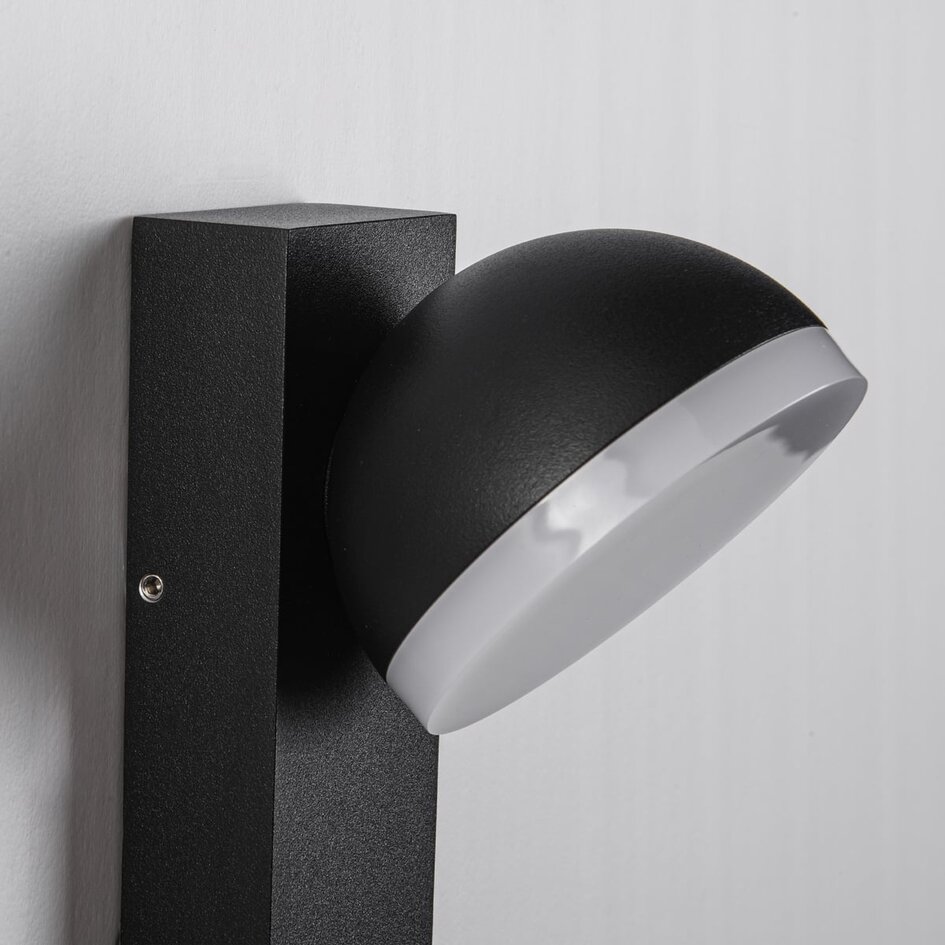 Industriell utomhusvägglampa Sil - svart med integrerad LED