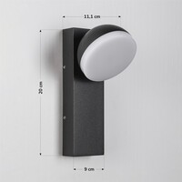 Industriell utomhusvägglampa Sil - svart med integrerad LED