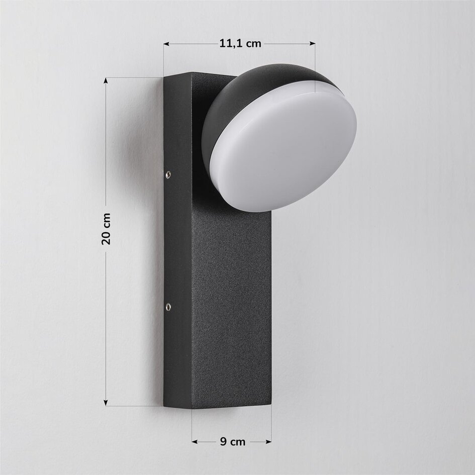 Industriell utomhusvägglampa Sil - svart med integrerad LED