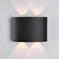 Utomhusvägglampa Delft - svart med integrerad LED