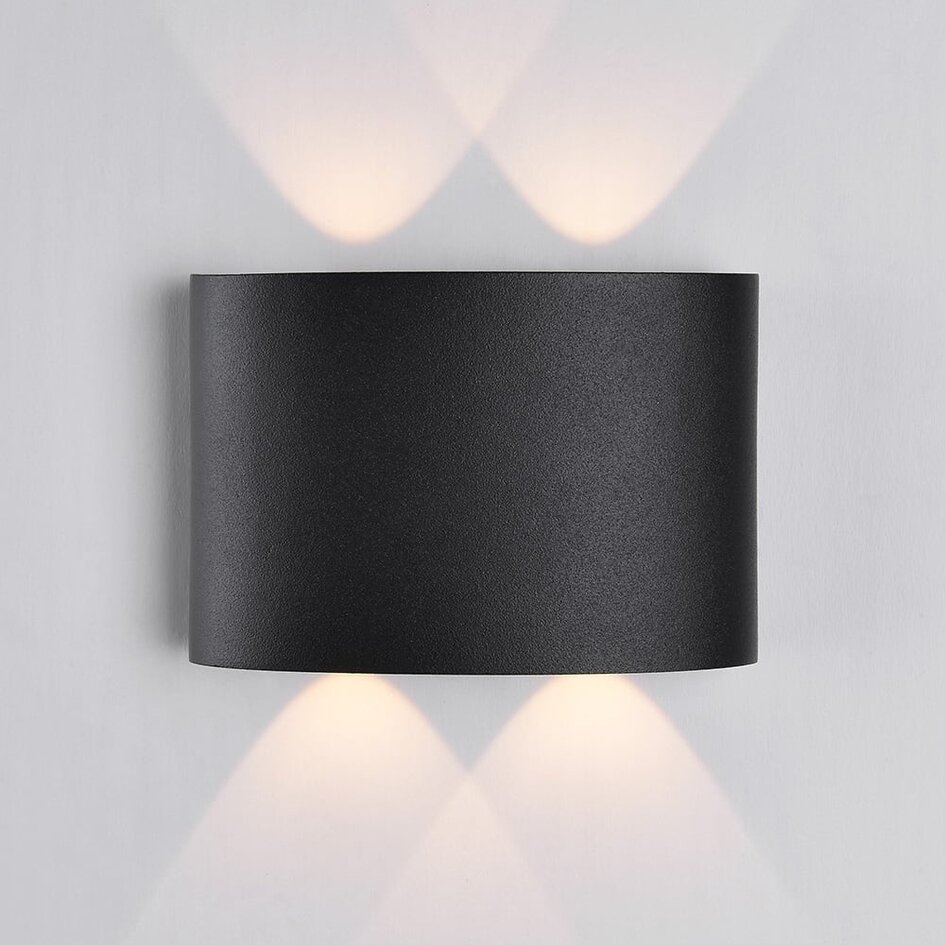 Utomhusvägglampa Delft - svart med integrerad LED