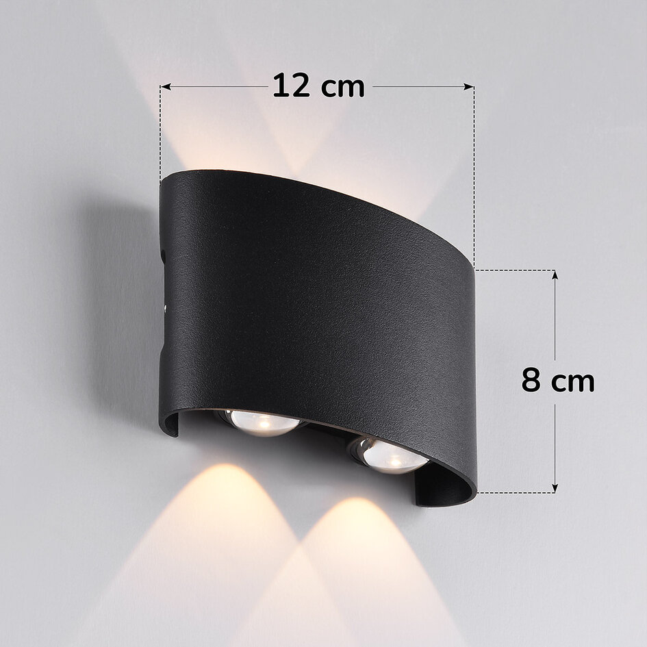 Utomhusvägglampa Delft - svart med integrerad LED