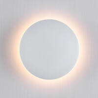 Rund utomhusvägglampa Moon - vit med integrerad LED