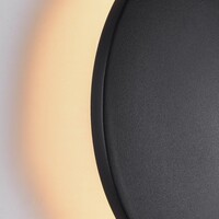 Rund utomhusvägglampa Lune - svart med integrerad LED