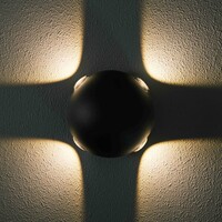 Klotformad utomhusvägglampa Cosmo - svart med integrerad LED