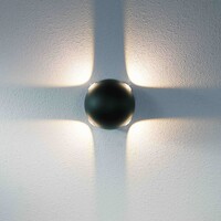 Klotformad utomhusvägglampa Cosmo - svart med integrerad LED