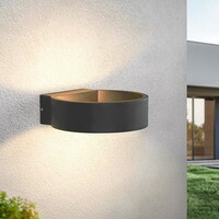Rund utomhusvägglampa Misty - svart med integrerad LED