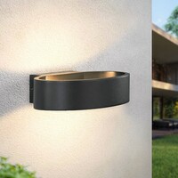 Designad utomhusvägglampa Harley - svart med integrerad LED