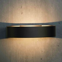 Designad utomhusvägglampa Harley - svart med integrerad LED