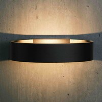 Designad utomhusvägglampa Harley - svart med integrerad LED