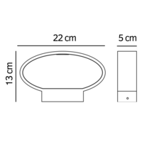Designad utomhusvägglampa Harley - svart med integrerad LED