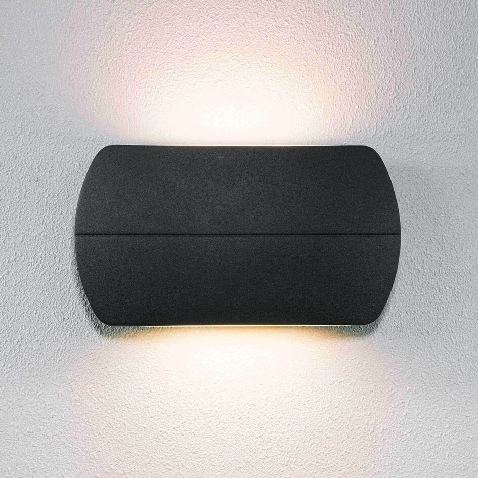 Modern utomhusvägglampa Ruby - svart med integrerad LED