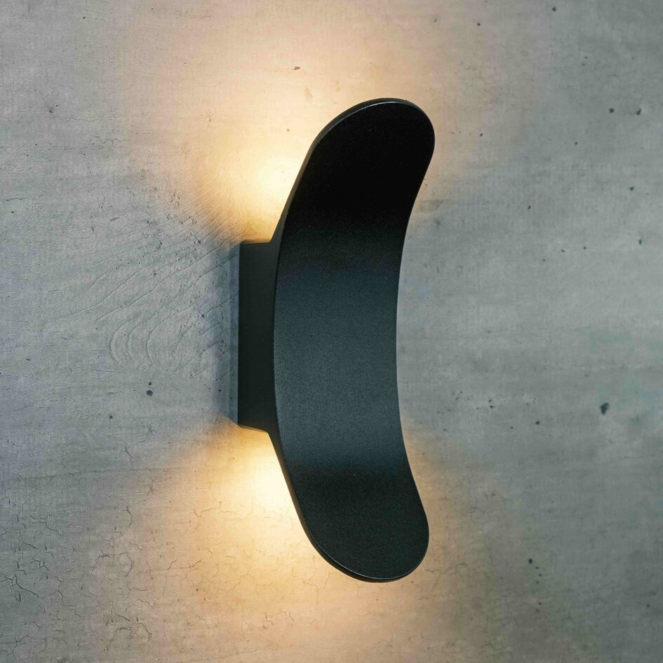 Design vägglampa utomhus Stormy - svart