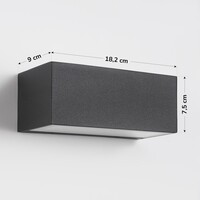 Utomhusvägglampa Kai - svart med integrerad LED