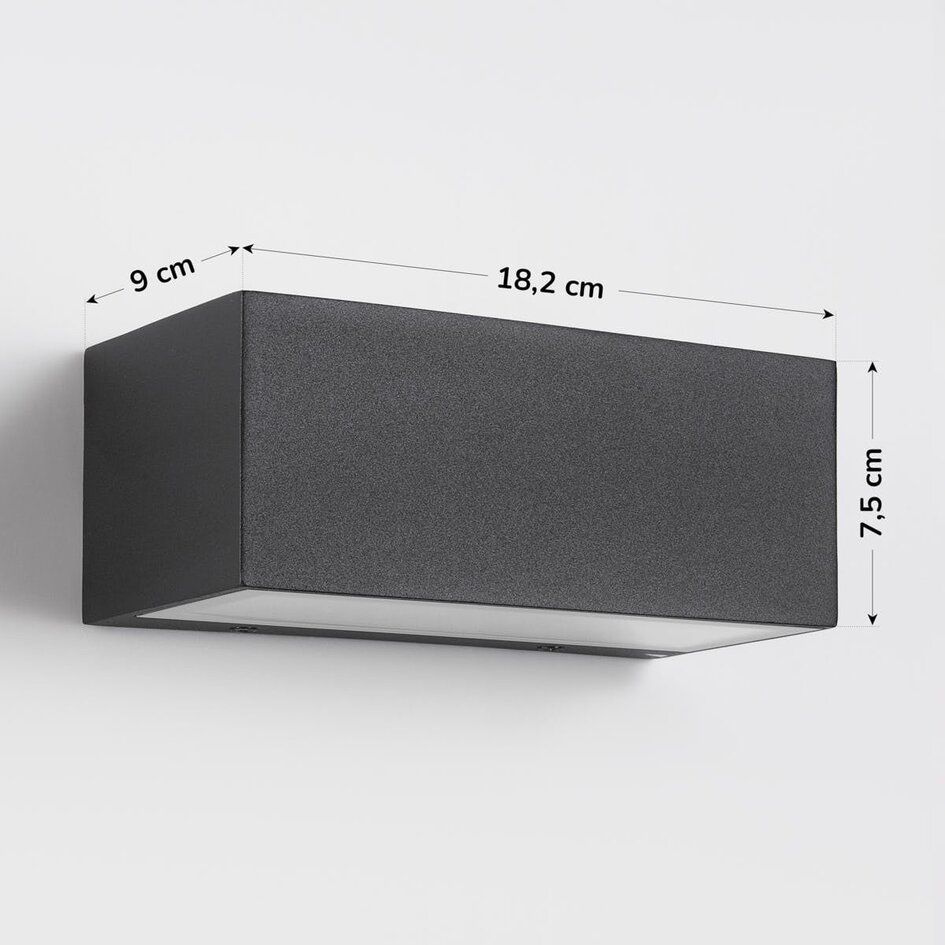 Utomhusvägglampa Kai - svart med integrerad LED