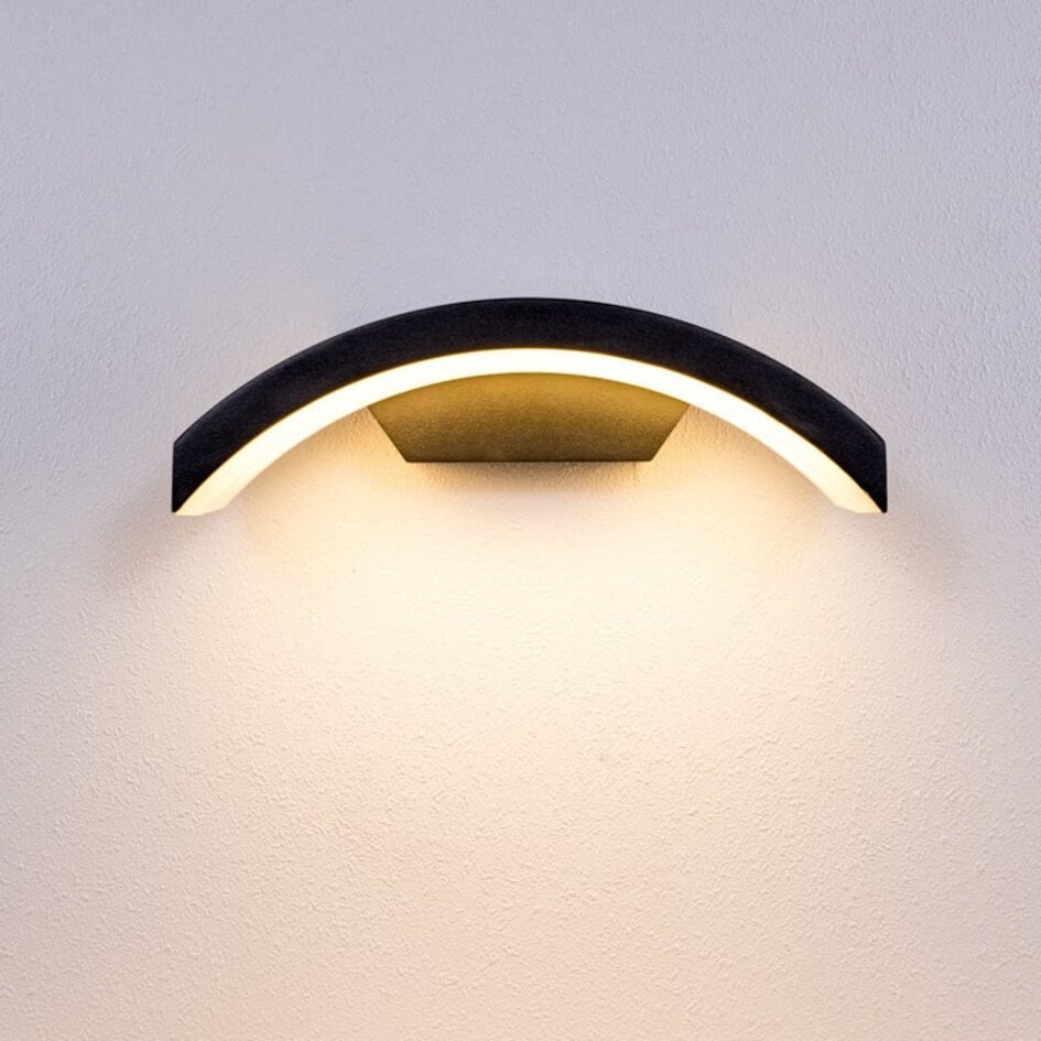 Designad utomhusvägglampa Vic - svart med integrerad LED
