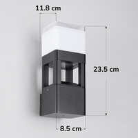 Industriell utomhusvägglampa Terry - svart med integrerad LED