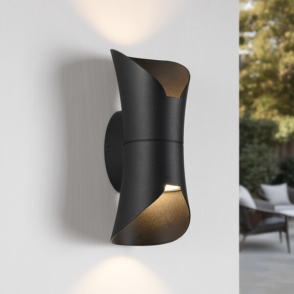 Designad utomhusvägglampa Olympus - svart med integrerad LED