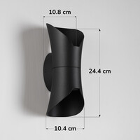 Designad utomhusvägglampa Olympus - svart med integrerad LED