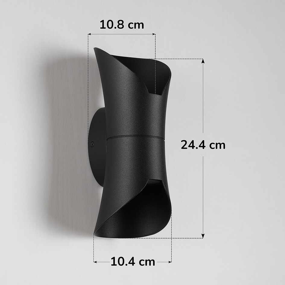Designad utomhusvägglampa Olympus - svart med integrerad LED