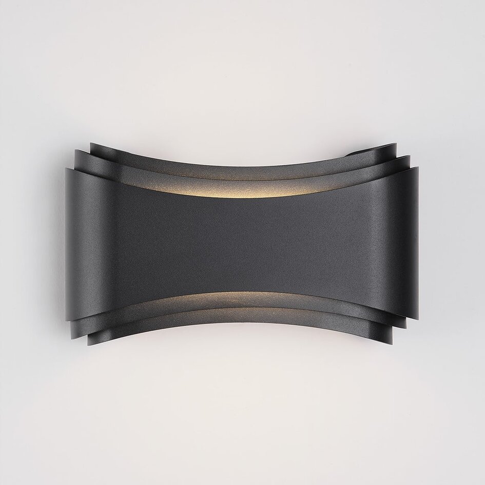 Modern utomhusvägglampa Ann - svart med integrerad LED