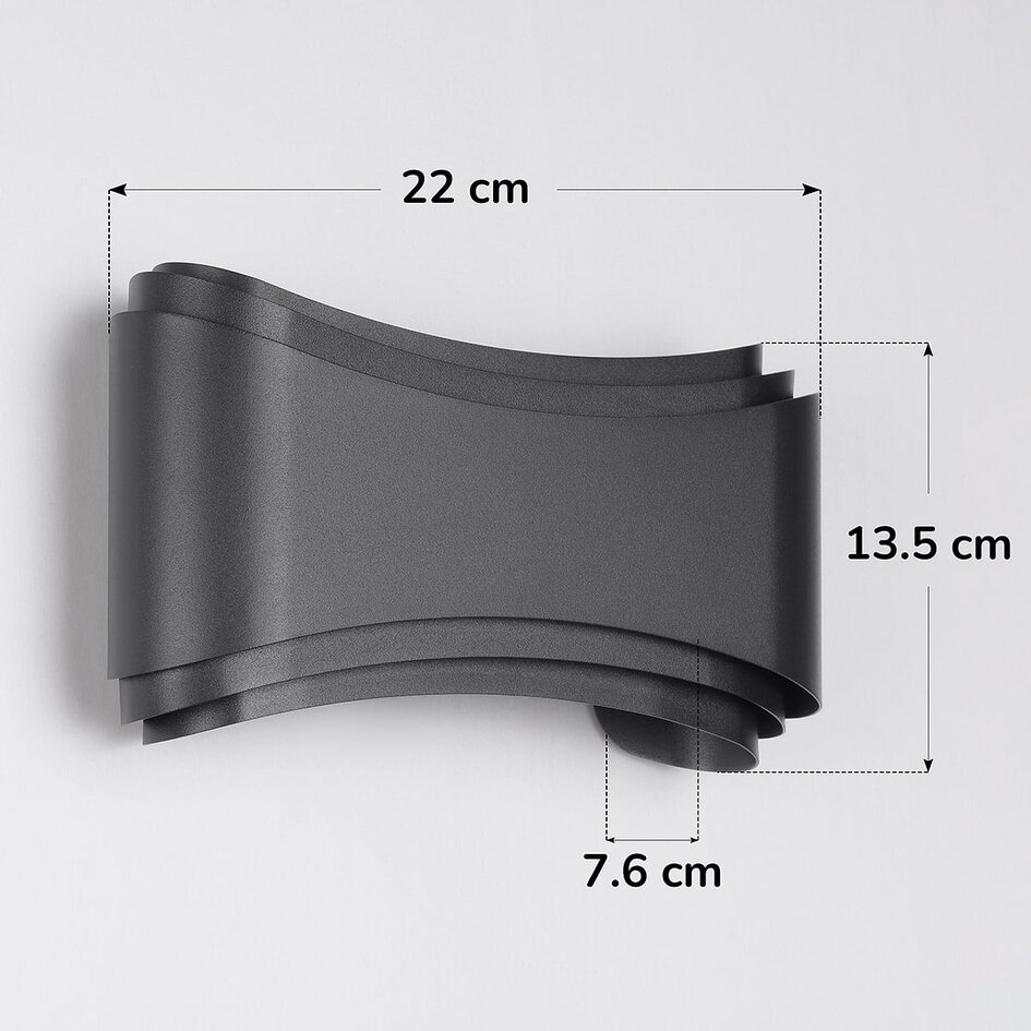 Modern utomhusvägglampa Ann - svart med integrerad LED