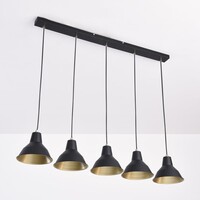 Modern pendellampa Odin med fem lampor i svart