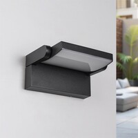 Justerbar utomhusvägglampa Berlin - svart med integrerad LED
