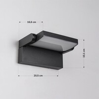 Justerbar utomhusvägglampa Berlin - svart med integrerad LED