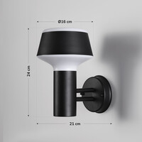Industriell utomhusvägglampa Magnus - svart