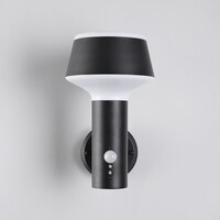 Industriell utomhusvägglampa Max - med sensor i svart