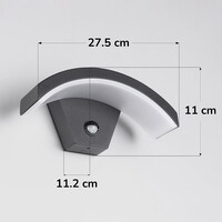 Design vägglampa utomhus med sensor Vic - svart