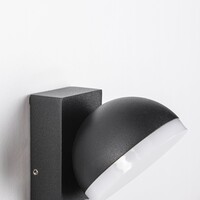 Industriell utomhusvägglampa Sil med sensor - svart med integrerad LED